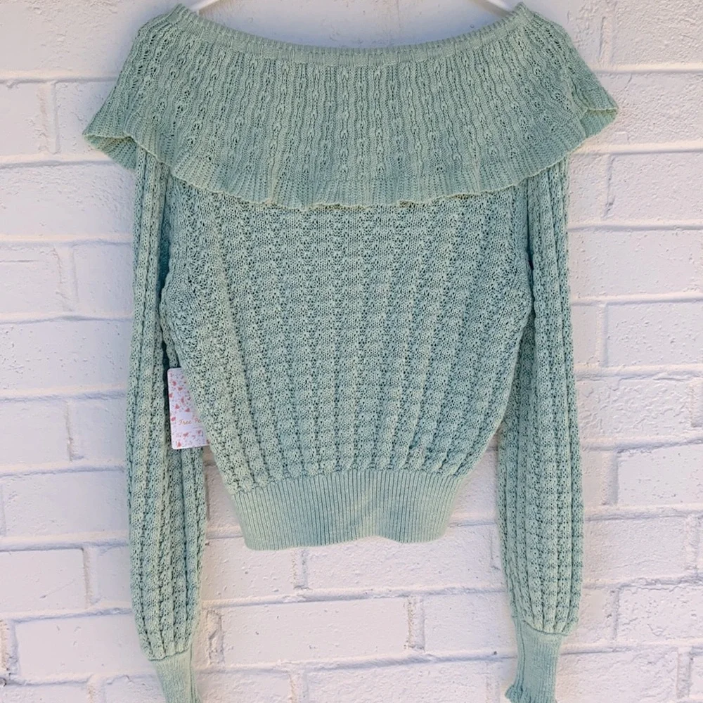 NWT FREE PEOPLE Crazy In Love Ruffle Top S - Picture 4 of 8